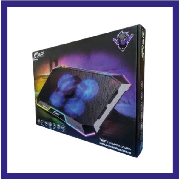 Base Refrigerante J&R Reclinable RGB Gamer 4 Ventiladores